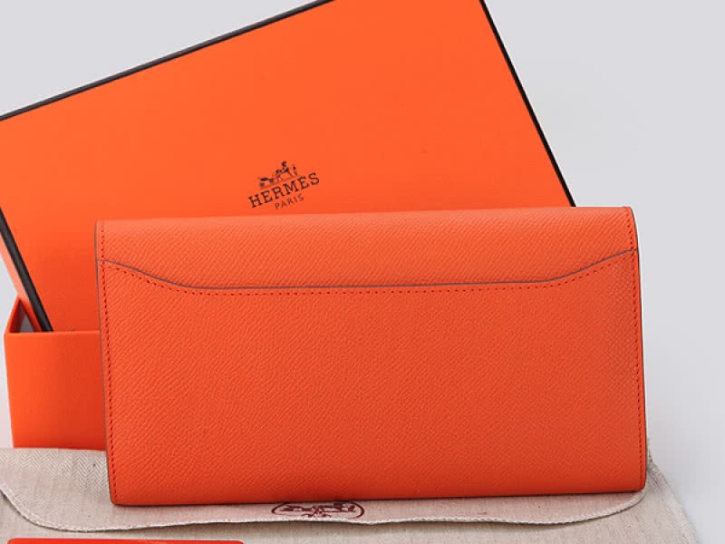 Hermes Epsom Original Calfskin Constance Long Wallet Orange 2
