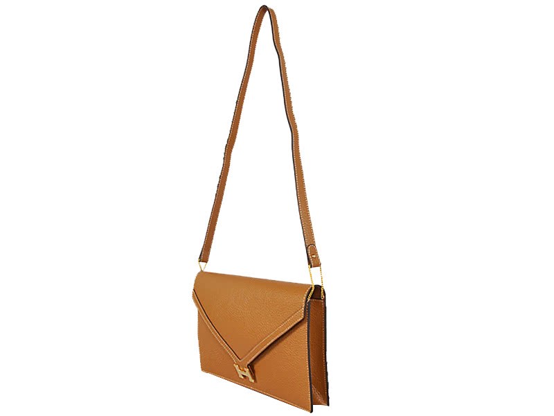Hermes Pilot Envelope Clutch Camel With Gold Hardware 2