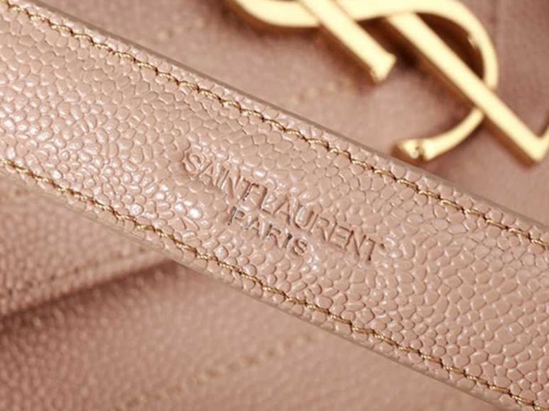 Ysl Small Monogramme Satchel Dark Beige Grain Textured Matelasse Leather 8