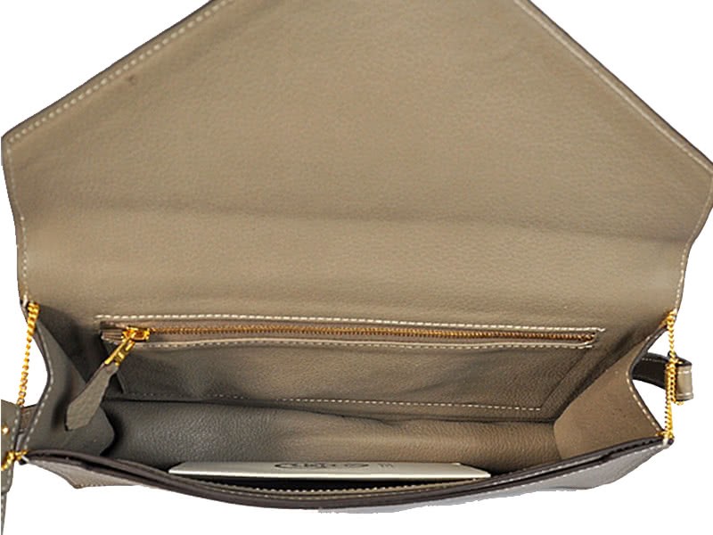 Hermes Pilot Envelope Clutch Grey With Gold Hardware 13
