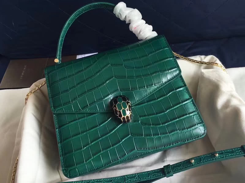 Bvlgari Flap Cover Serpenti Forever 20cm Croco Green 1