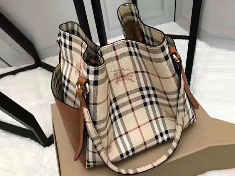 Burberry Haymarket Check Tote Bag Brown 6