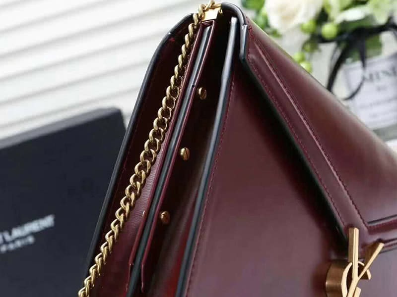 Saint Laurent Cassandra Monogram Clasp Bag Calfskin Burgundy 7