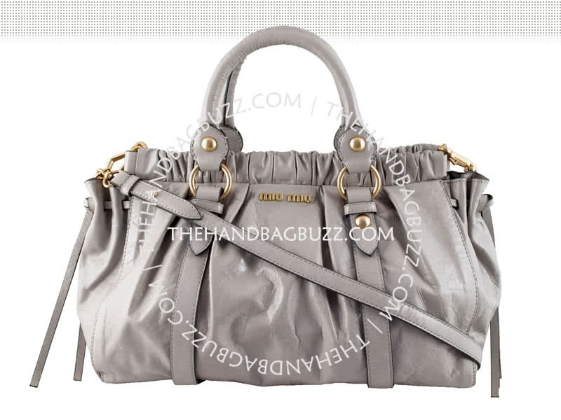 Miu Miu Cowhide Leather Tote Grey 1