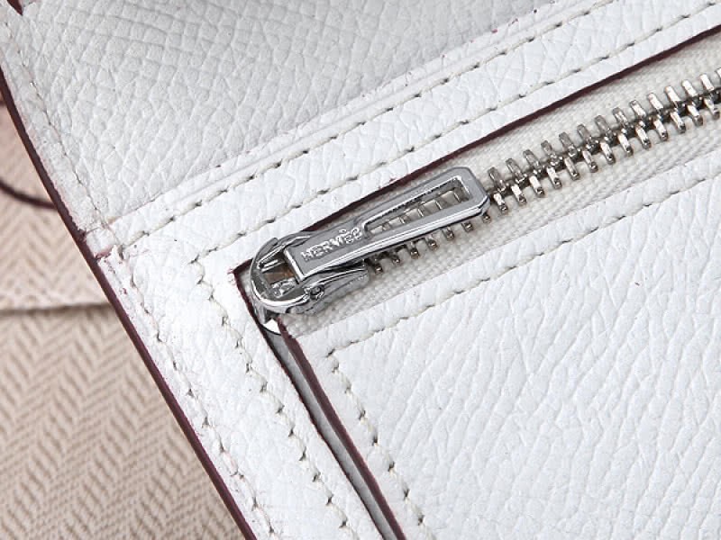 Hermes Epsom Original Calfskin Bearn Japonaise Bi-Fold Wallet White 6