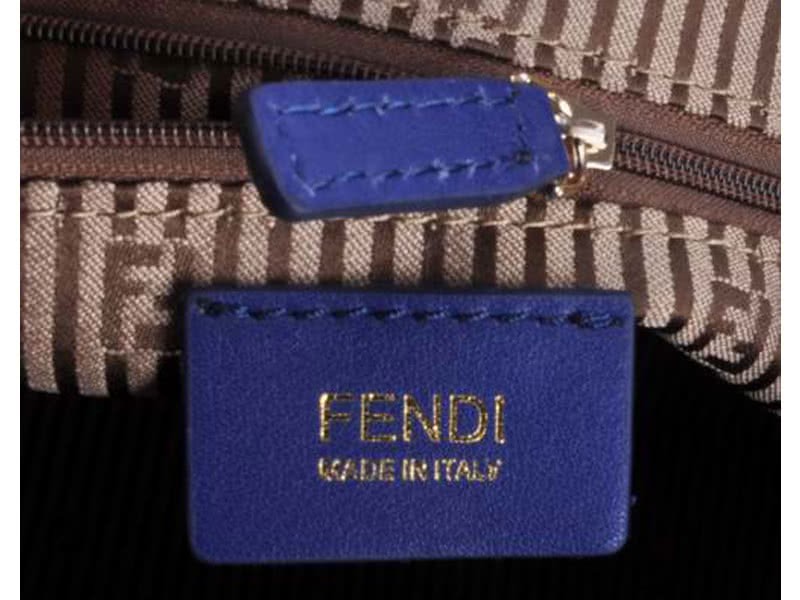 Fendi Chameleon Leather Tote Blue 9