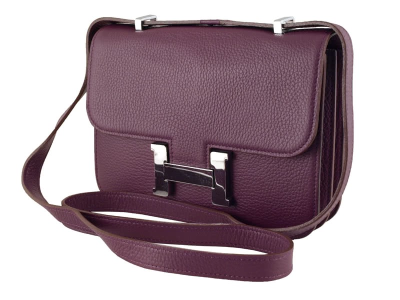 Hermes Constance 23 Single Shoulder Bag Togo Leather Purple 2