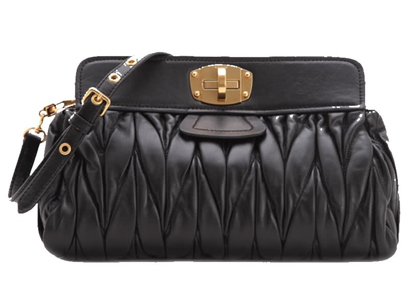 Miu Miu Matelasse Oversized Convertible Clutch Black 1