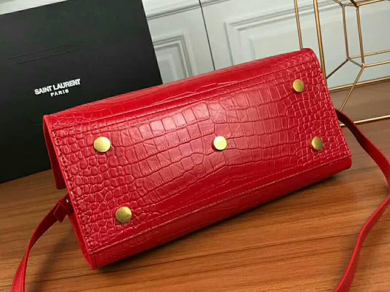 Saint Laurent Cabas Ysl Small In Smooth Leather Red 5