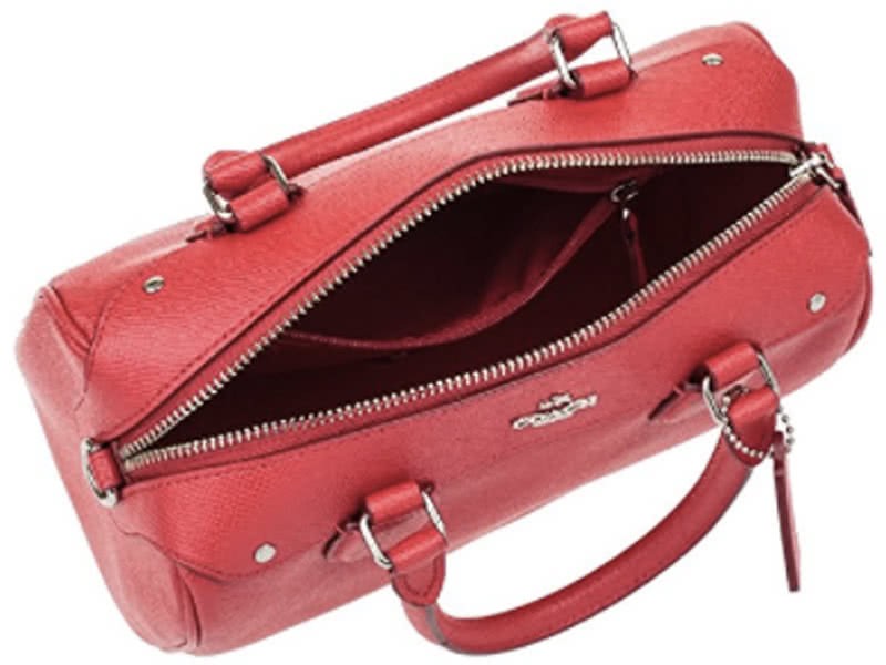 Coach Mini Bennett Crossbody Satchel Crossgrain Leather Red 6