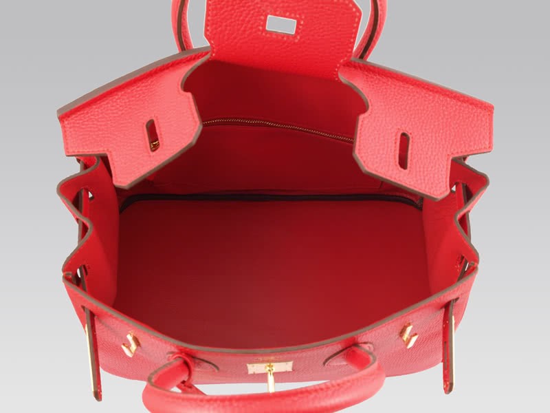 Hermes Birkin 30cm Clemence Rouge Vif With Golden Hardware 10