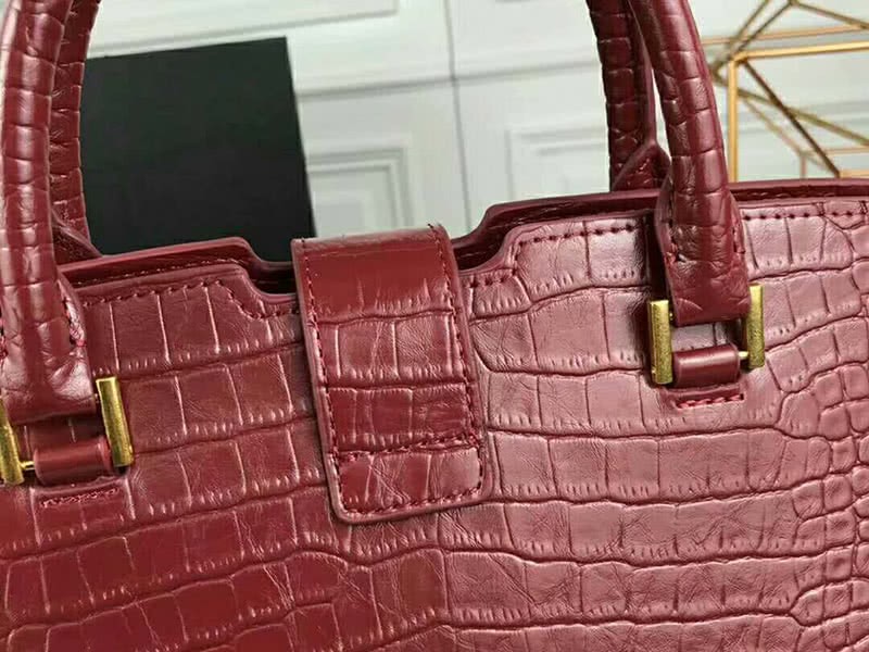 Saint Laurent Cabas Ysl Small In Smooth Leather Burgundy 4