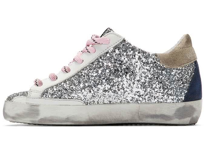 Golden Goose Silver Glitter Mid Star Sneaker Silver White Men and Women 2