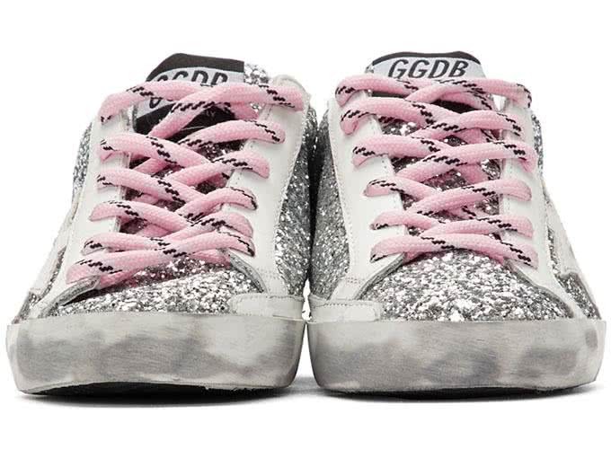 Golden Goose Silver Glitter Mid Star Sneaker Silver White Men and Women 3
