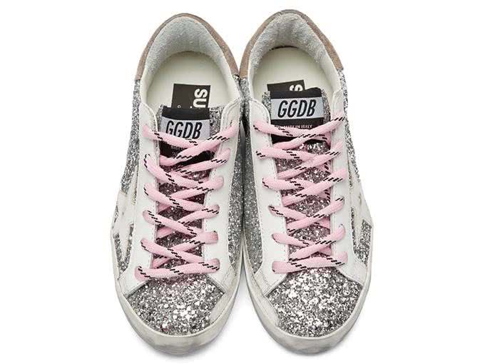 Golden Goose Silver Glitter Mid Star Sneaker Silver White Men and Women 4