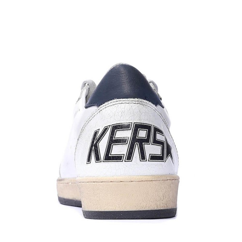 Golden Goose White Ball Star Sneakers With Blue Star 4